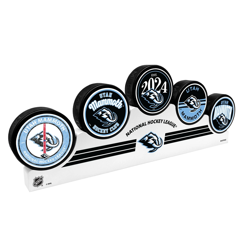 Utah Mammoth Five-Piece Hockey Puck Podium Set