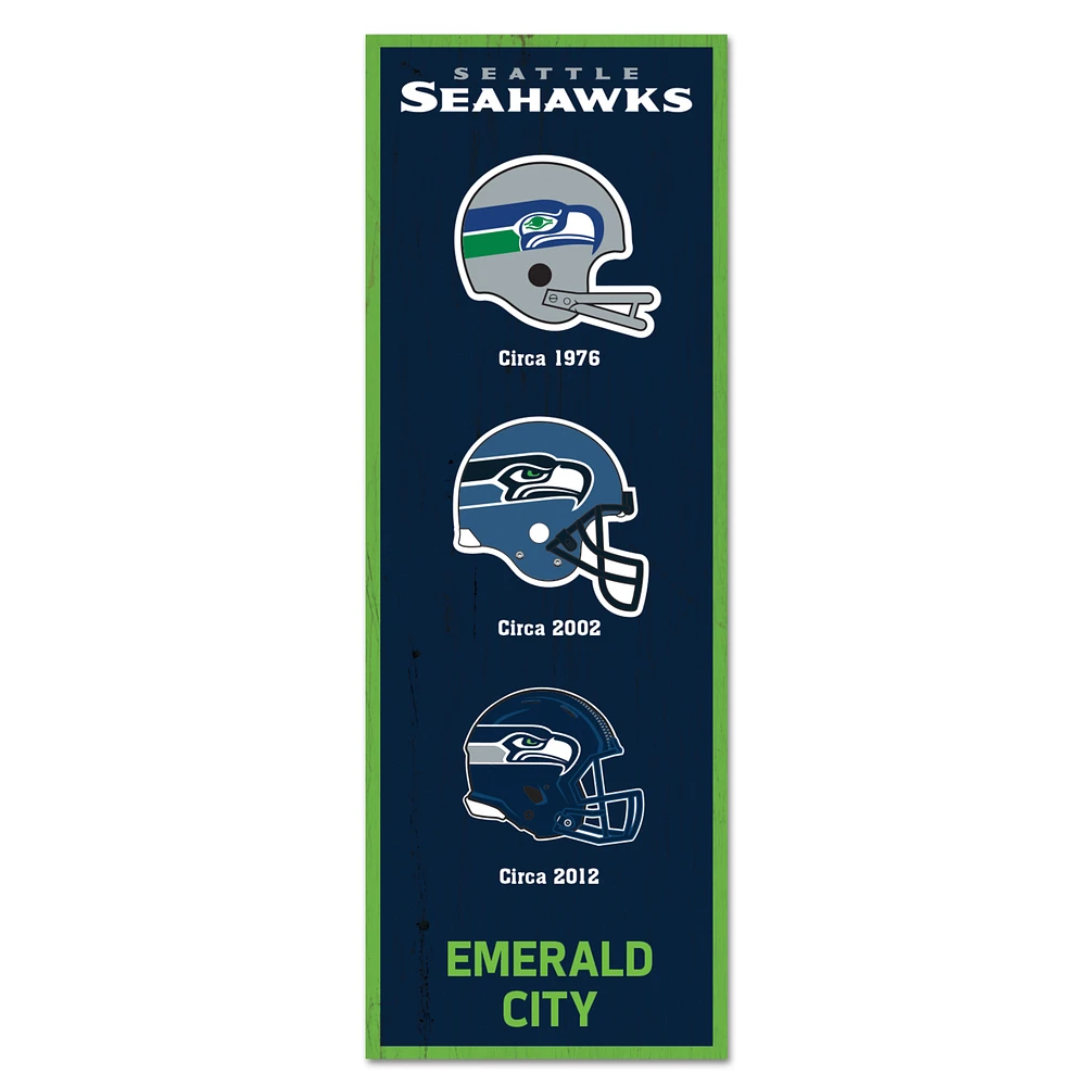 WinCraft Seattle Seahawks 6" x 17" Logo Evolution Wood Sign
