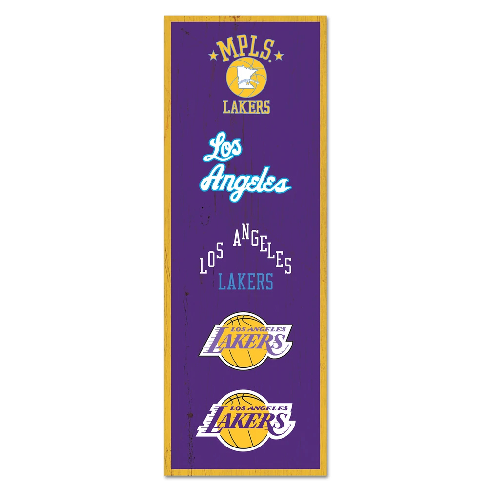 WinCraft Los Angeles Lakers 6" x 17" Logo Evolution Wood Sign