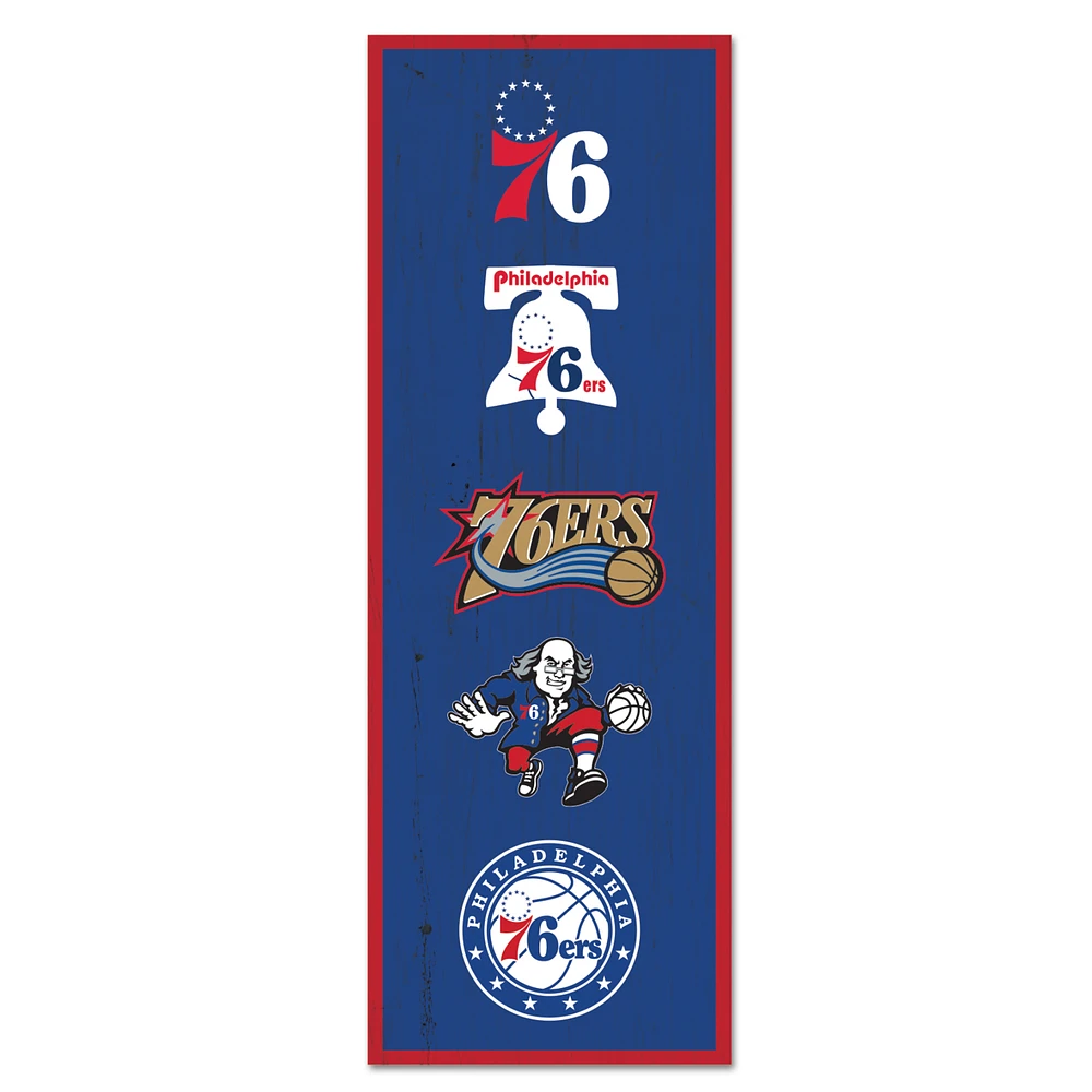 WinCraft Philadelphia 76ers 6" x 17" Logo Evolution Wood Sign