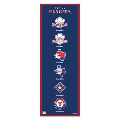 WinCraft Texas Rangers 6" x 17" Logo Evolution Wood Sign
