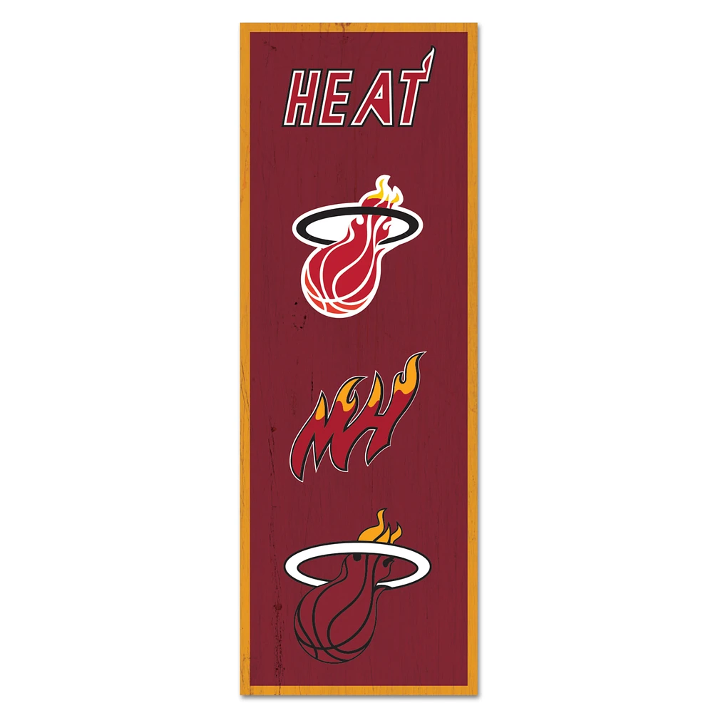 WinCraft Miami Heat 6" x 17" Logo Evolution Wood Sign