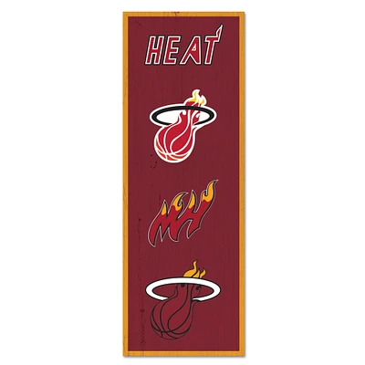 WinCraft Miami Heat 6" x 17" Logo Evolution Wood Sign