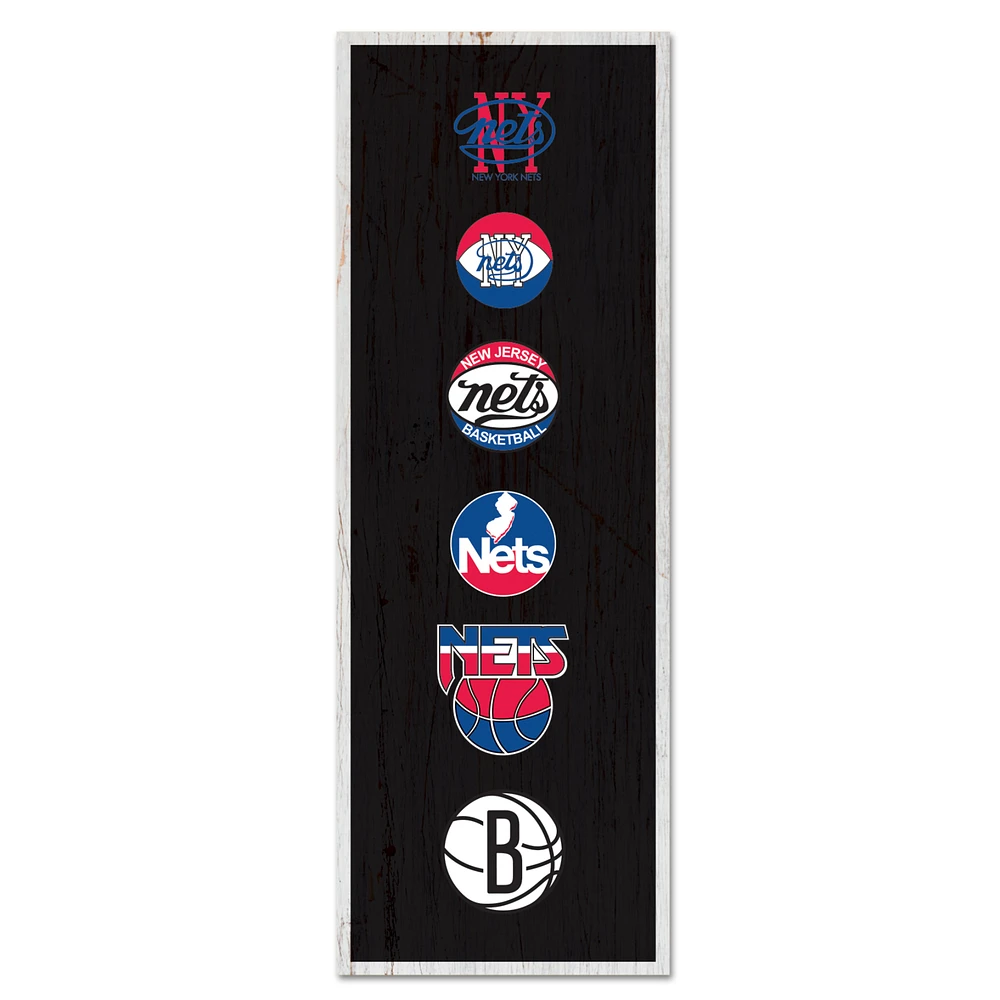 WinCraft Brooklyn Nets 6" x 17" Logo Evolution Wood Sign