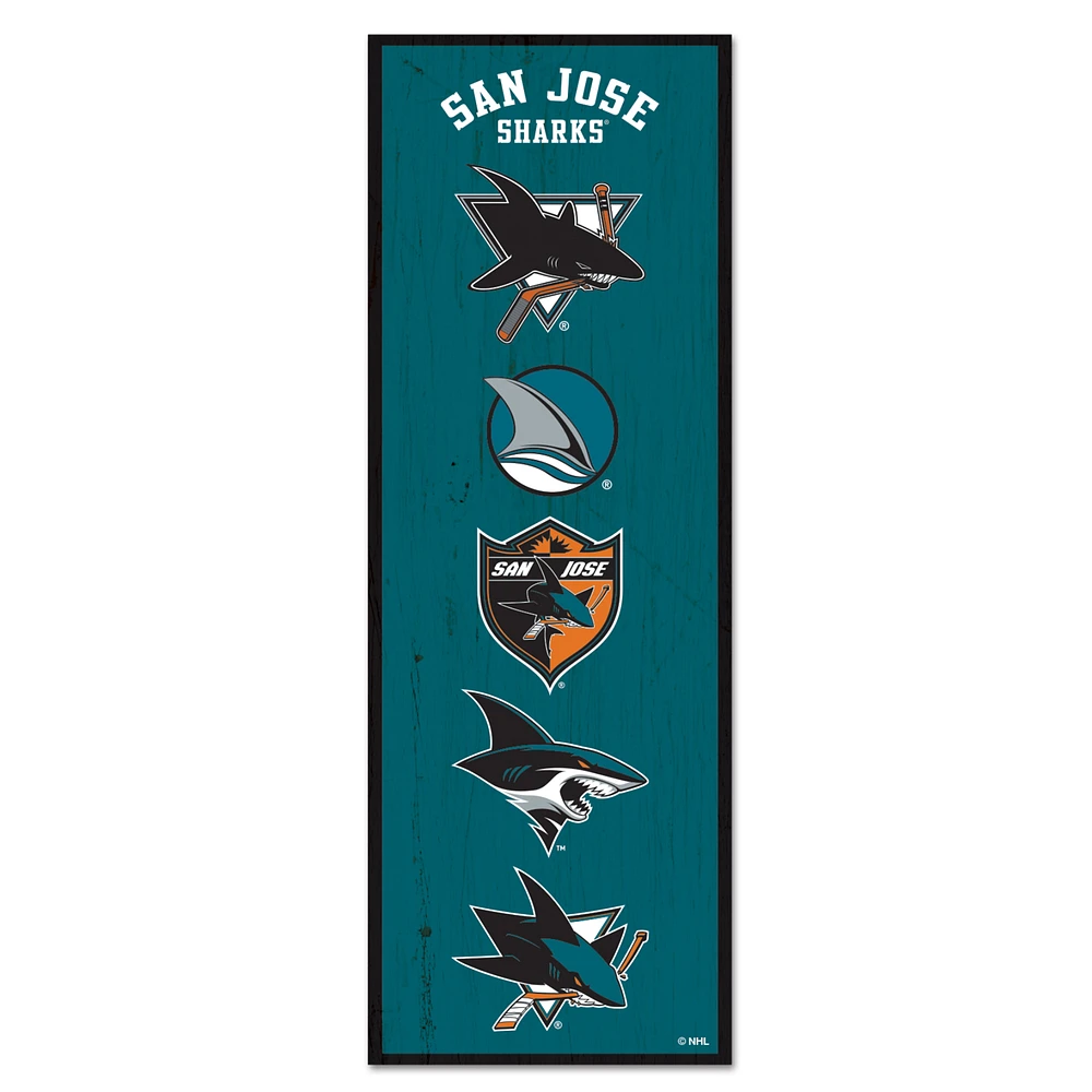 WinCraft San Jose Sharks 6" x 17" Logo Evolution Wood Sign
