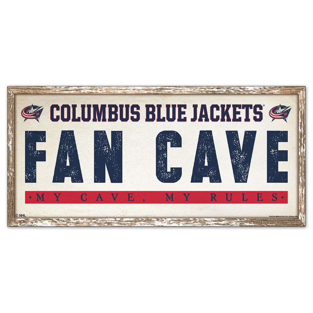 WinCraft Columbus Blue Jackets 6" x 17" Fan Cave Wood Sign