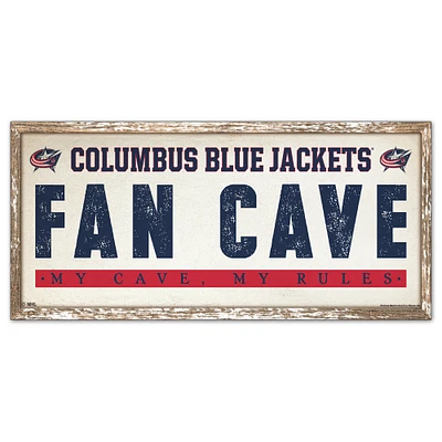 WinCraft Columbus Blue Jackets 6" x 17" Fan Cave Wood Sign
