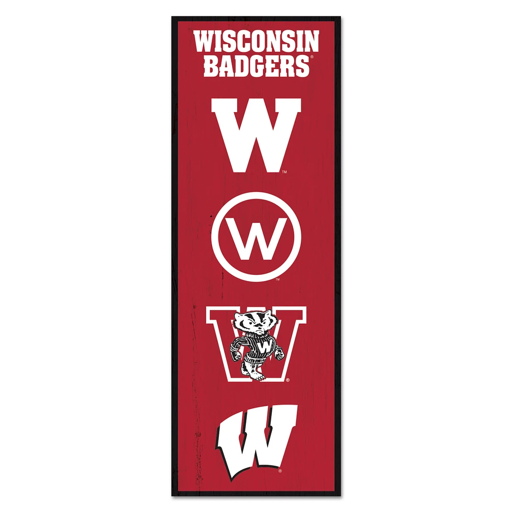WinCraft Wisconsin Badgers 6" x 17" Logo Evolution Wood Sign