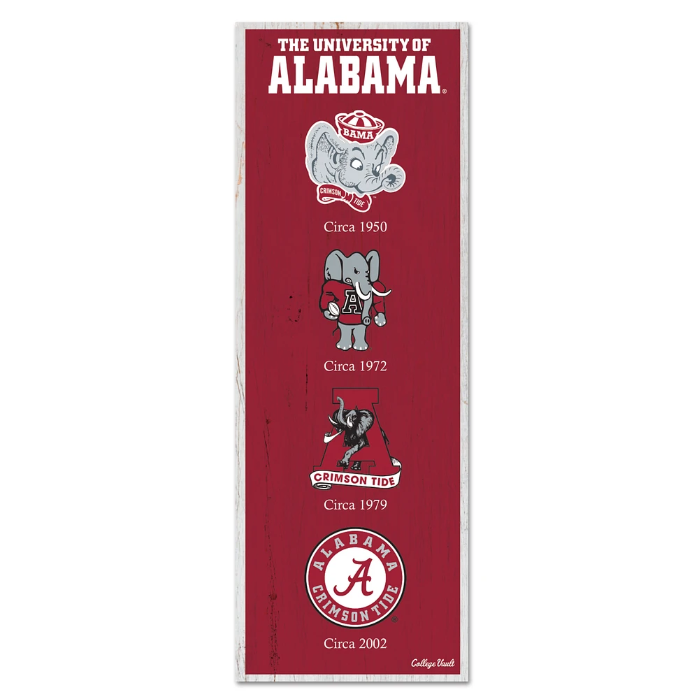 WinCraft Alabama Crimson Tide 6" x 17" Logo Evolution Wood Sign