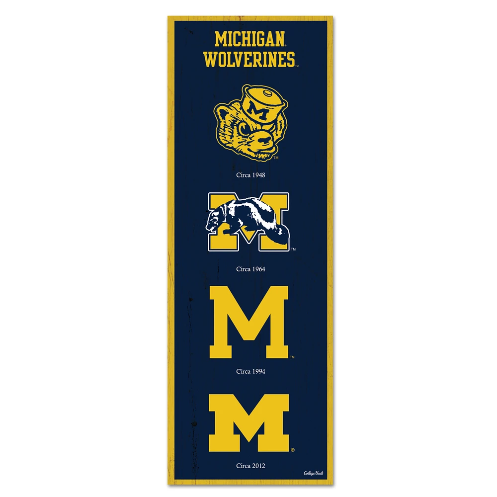 WinCraft Michigan Wolverines 6" x 17" Logo Evolution Wood Sign
