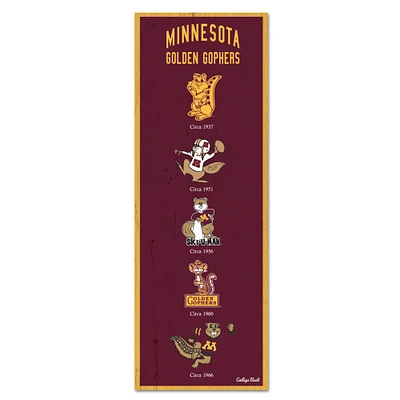 WinCraft Minnesota Golden Gophers 6" x 17" Logo Evolution Wood Sign