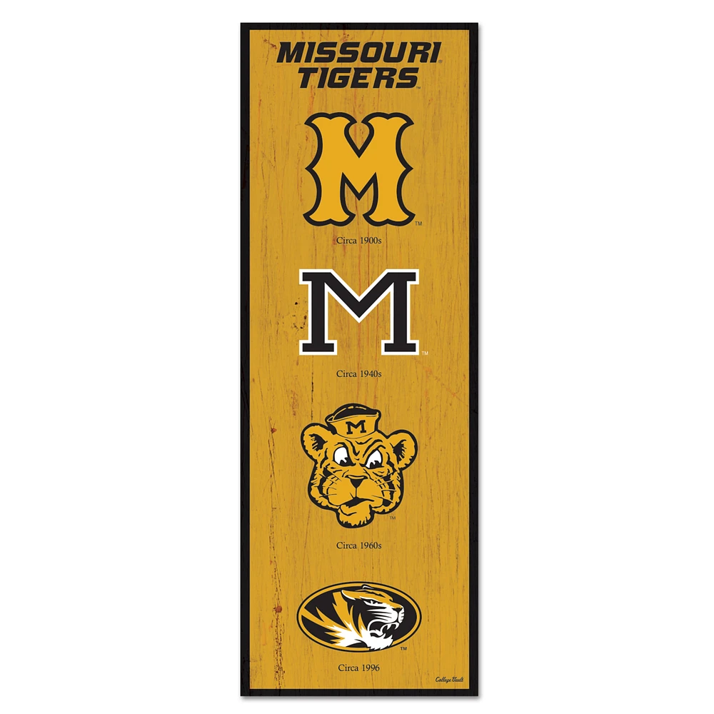WinCraft Missouri Tigers 6" x 17" Logo Evolution Wood Sign