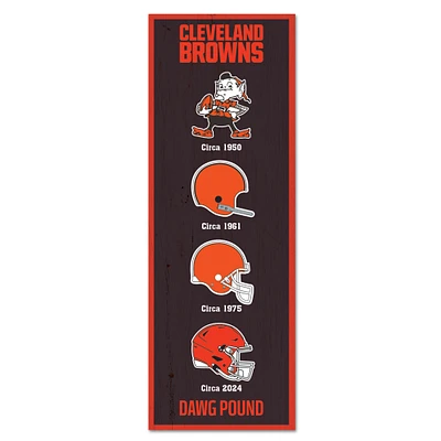WinCraft Cleveland Browns 6" x 17" Logo Evolution Wood Sign
