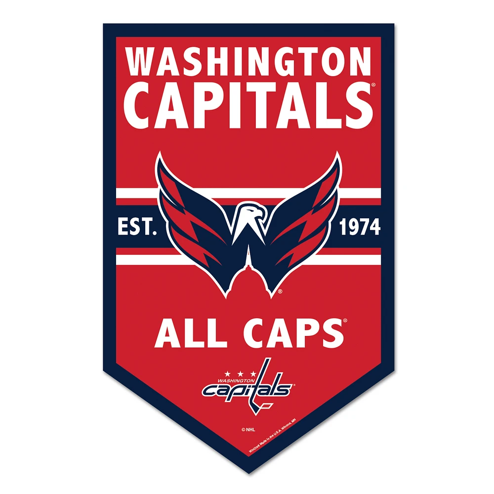 WinCraft Washington Capitals 11" x 17" Chevron Wood Sign