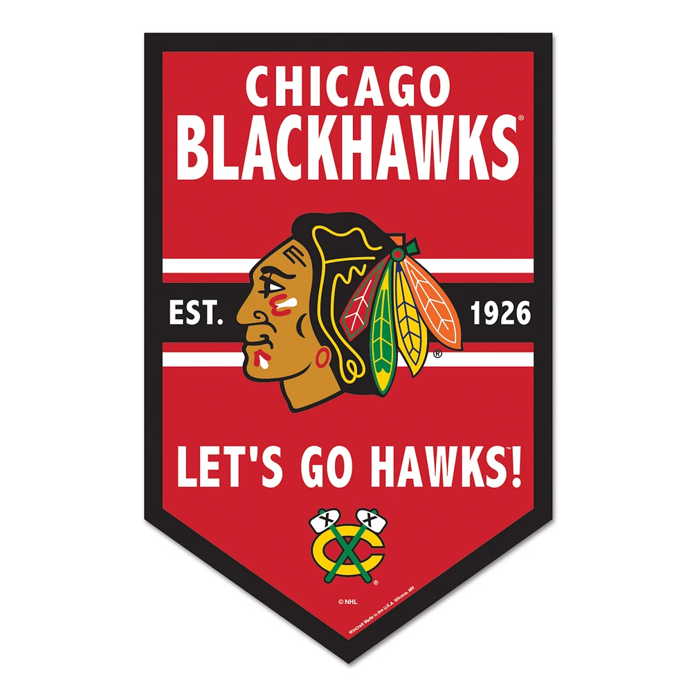 WinCraft Chicago Blackhawks 11" x 17" Chevron Wood Sign