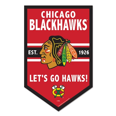 WinCraft Chicago Blackhawks 11" x 17" Chevron Wood Sign