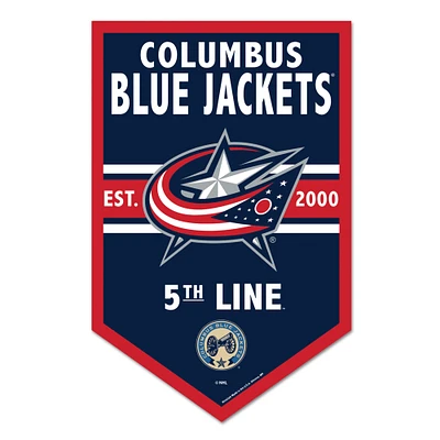 WinCraft Columbus Blue Jackets 11" x 17" Chevron Wood Sign