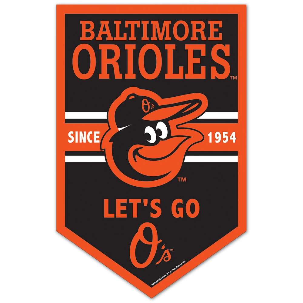 WinCraft Baltimore Orioles 11" x 17" Chevron Wood Sign