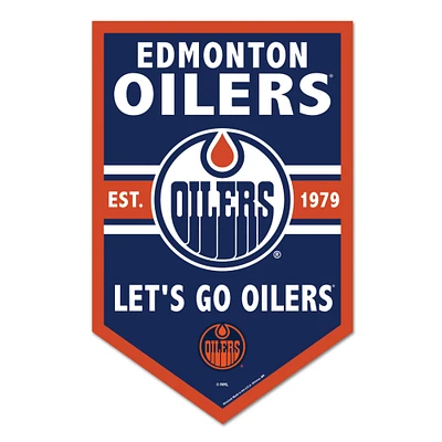 WinCraft Edmonton Oilers 11" x 17" Chevron Wood Sign
