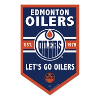 WinCraft Edmonton Oilers 11" x 17" Chevron Wood Sign