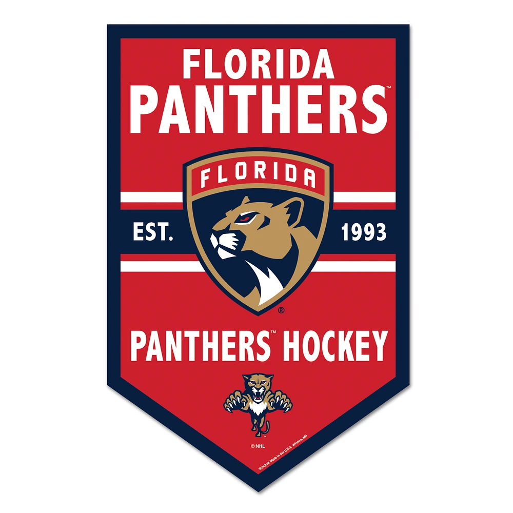 WinCraft Florida Panthers 11" x 17" Chevron Wood Sign