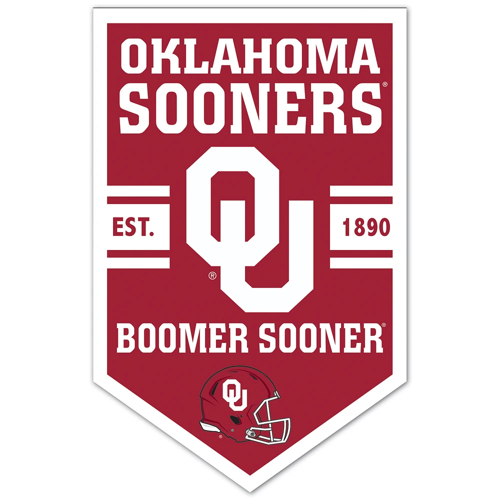 WinCraft Oklahoma Sooners 11" x 17" Chevron Wood Sign