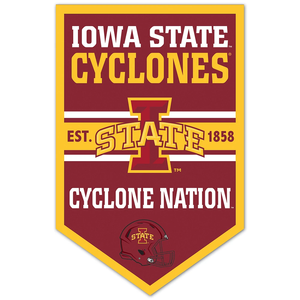 WinCraft Iowa State Cyclones 11" x 17" Chevron Wood Sign