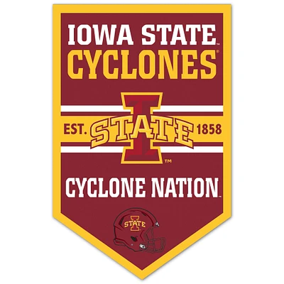 WinCraft Iowa State Cyclones 11" x 17" Chevron Wood Sign