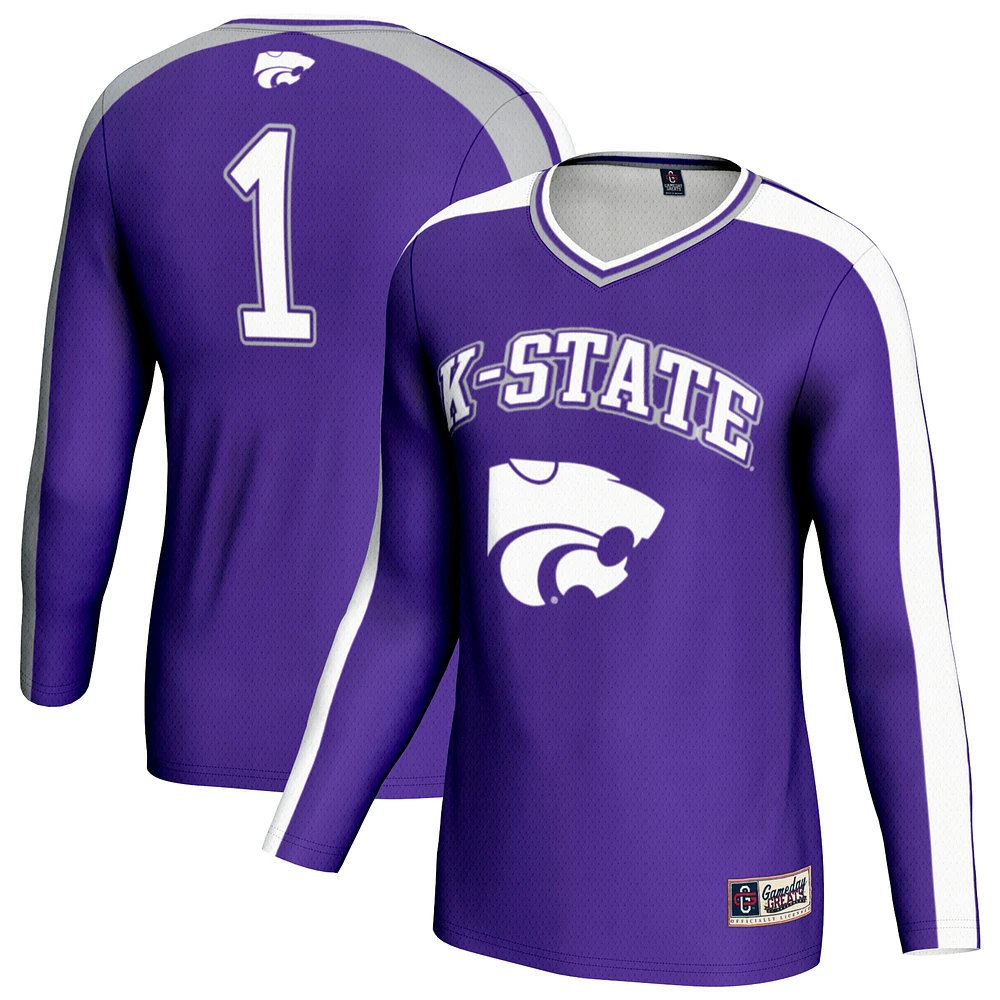 Youth GameDay Greats Purple Kansas State Wildcats #1 Lightweight Volleyball Fashion Jersey