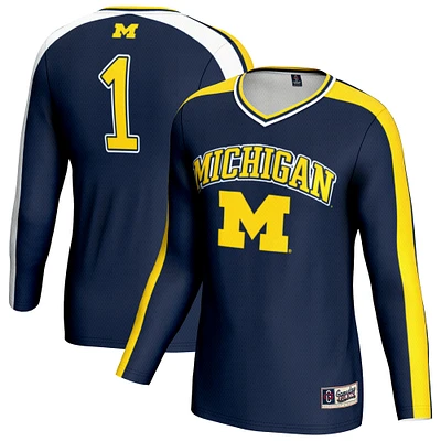 Youth GameDay Greats Navy Michigan Wolverines #1 Lightweight Volleyball Fashion Jersey