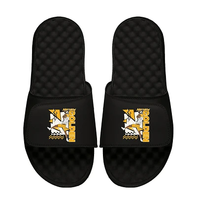 Youth ISlide Matthew Golden Black NFLPA Retro Collage Mantra Slide Sandals