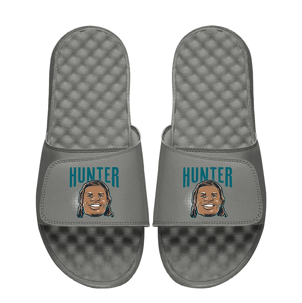Youth ISlide Travis Hunter Gray NFLPA Swaghead Mantra Slide Sandals