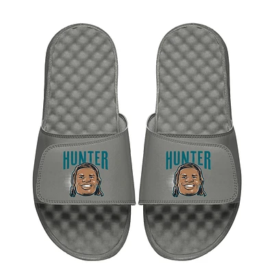 Youth ISlide Travis Hunter Gray NFLPA Swaghead Mantra Slide Sandals