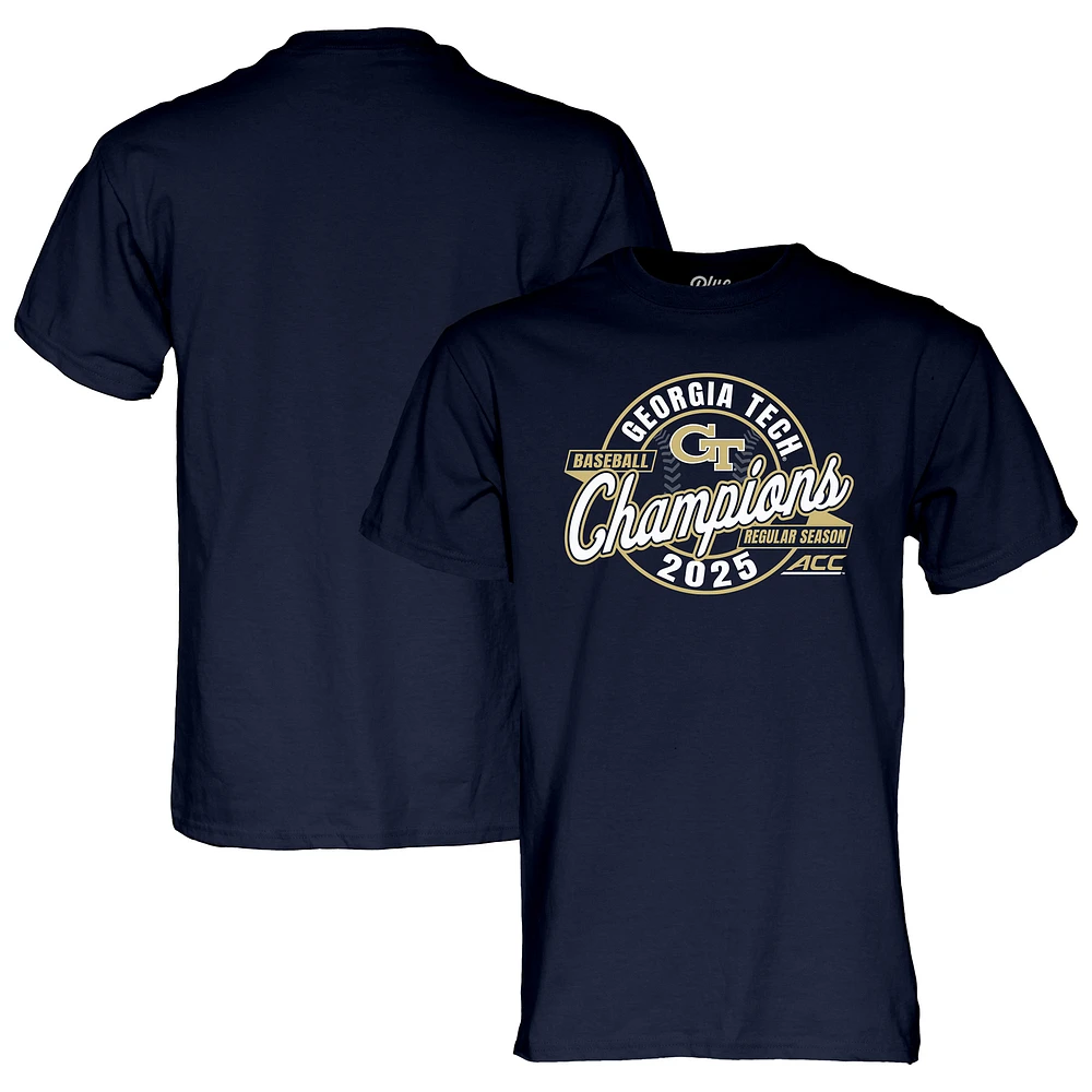 Unisex Blue 84 Navy Georgia Tech Yellow Jackets 2025 ACC Baseball Regular Season Champions T-Shirt