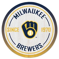 WinCraft Milwaukee Brewers 14" Established Year Circular Wood Sign