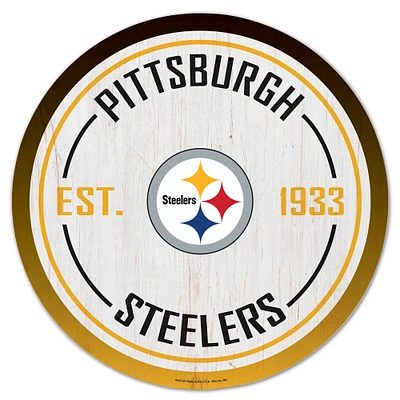 WinCraft Pittsburgh Steelers 14" Established Year Circular Wood Sign