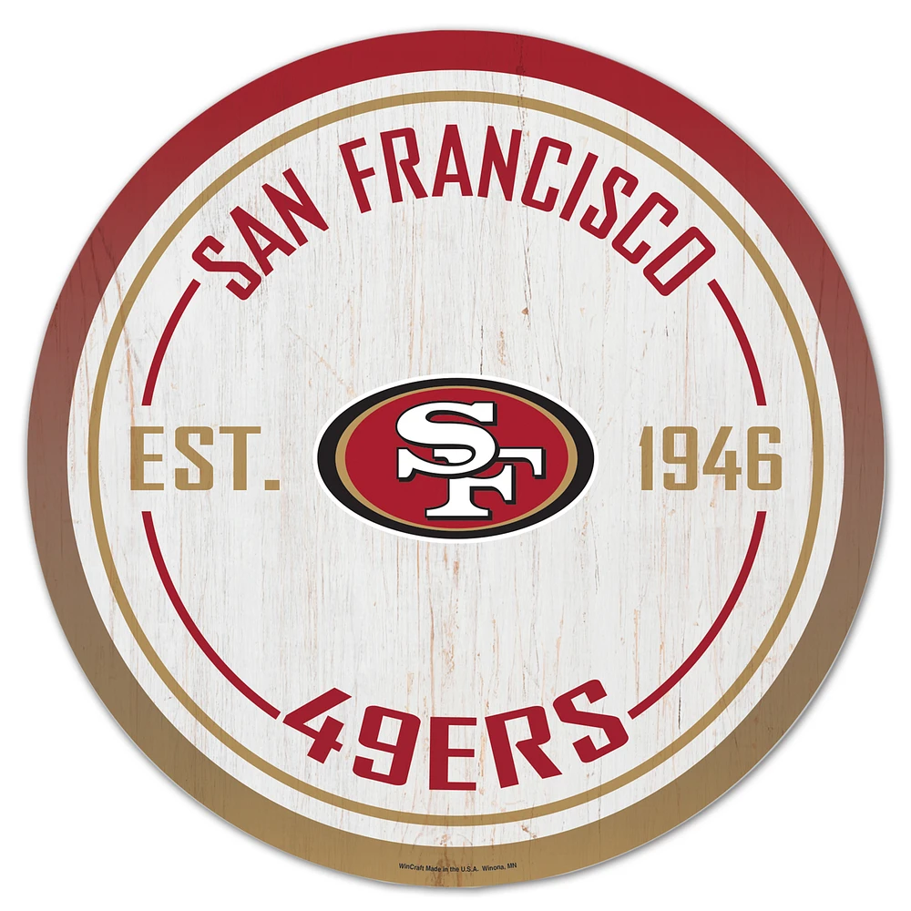 WinCraft San Francisco 49ers 14" Established Year Circular Wood Sign