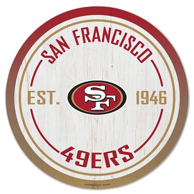 WinCraft San Francisco 49ers 14" Established Year Circular Wood Sign