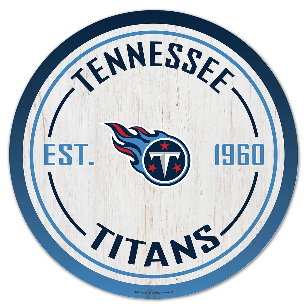 WinCraft Tennessee Titans 14" Established Year Circular Wood Sign