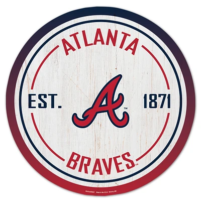 WinCraft Atlanta Braves 14" Established Year Circular Wood Sign