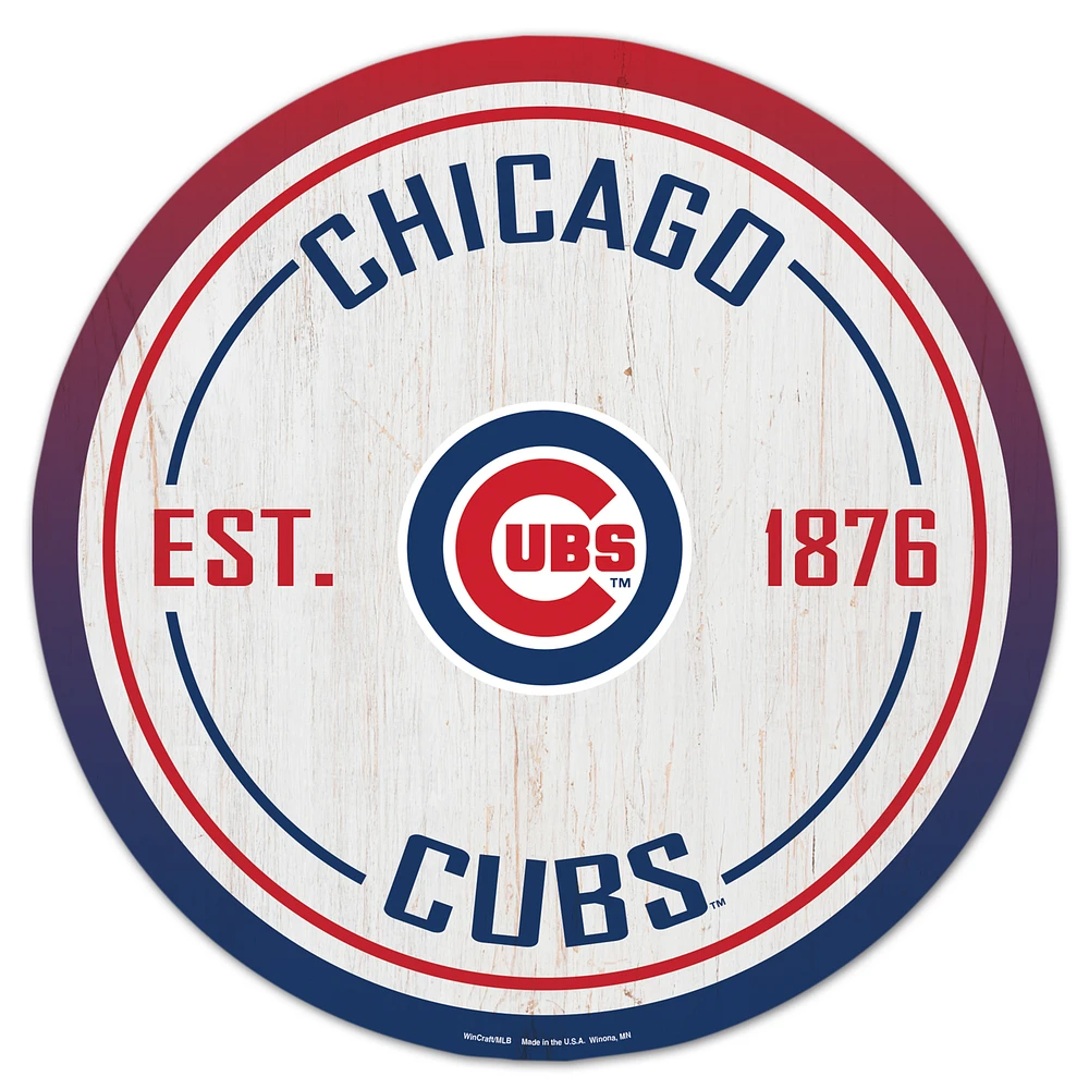 WinCraft Chicago Cubs 14" Established Year Circular Wood Sign