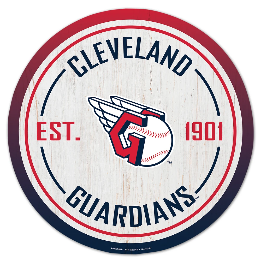 WinCraft Cleveland Guardians 14" Established Year Circular Wood Sign