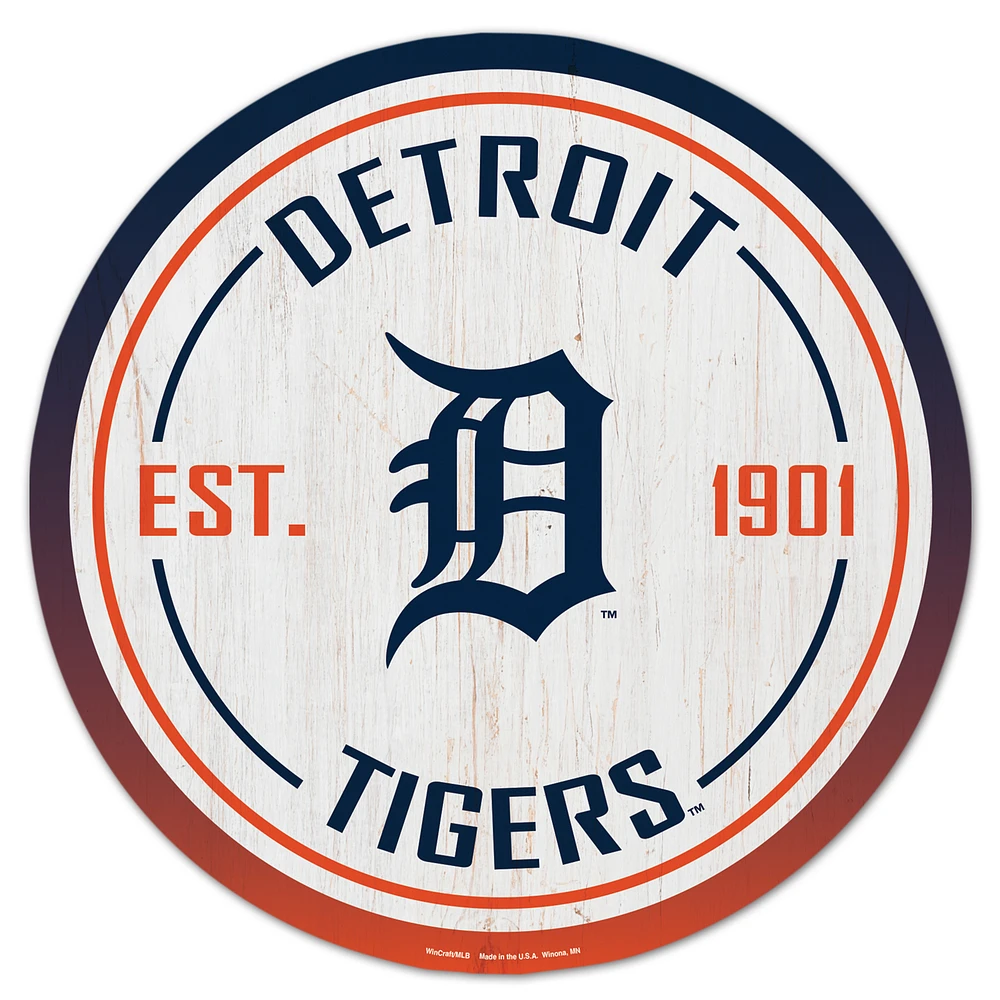 WinCraft Detroit Tigers 14" Established Year Circular Wood Sign