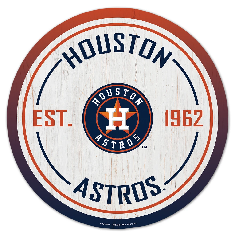 WinCraft Houston Astros 14" Established Year Circular Wood Sign