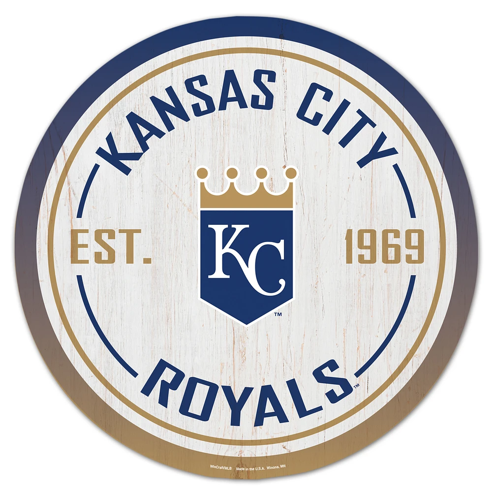 WinCraft Kansas City Royals 14" Established Year Circular Wood Sign