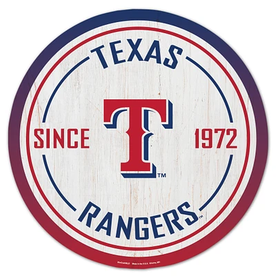 WinCraft Texas Rangers 14" Established Year Circular Wood Sign