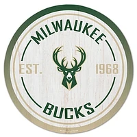 WinCraft Milwaukee Bucks 14" Established Year Circular Wood Sign