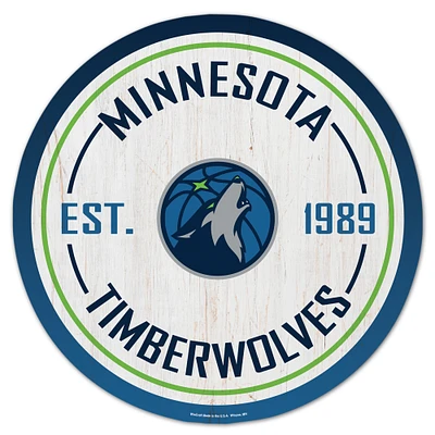 WinCraft Minnesota Timberwolves 14" Established Year Circular Wood Sign