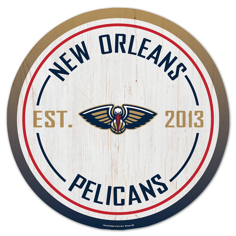 WinCraft New Orleans Pelicans 14" Established Year Circular Wood Sign