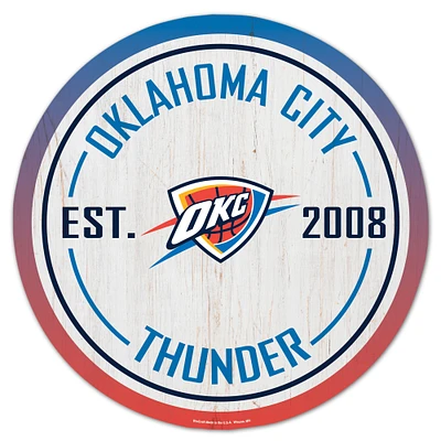 WinCraft Oklahoma City Thunder 14" Established Year Circular Wood Sign